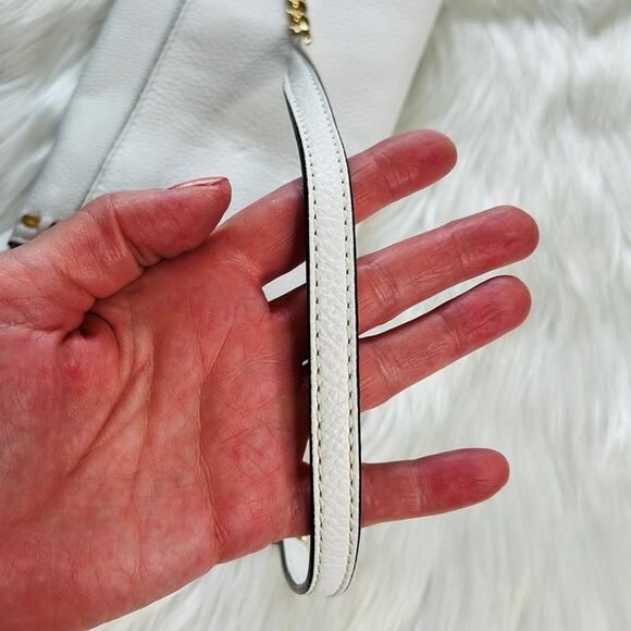 Michael Kors Optic White Hamilton Whipped Shoulder Bag - Picture 13 of 13